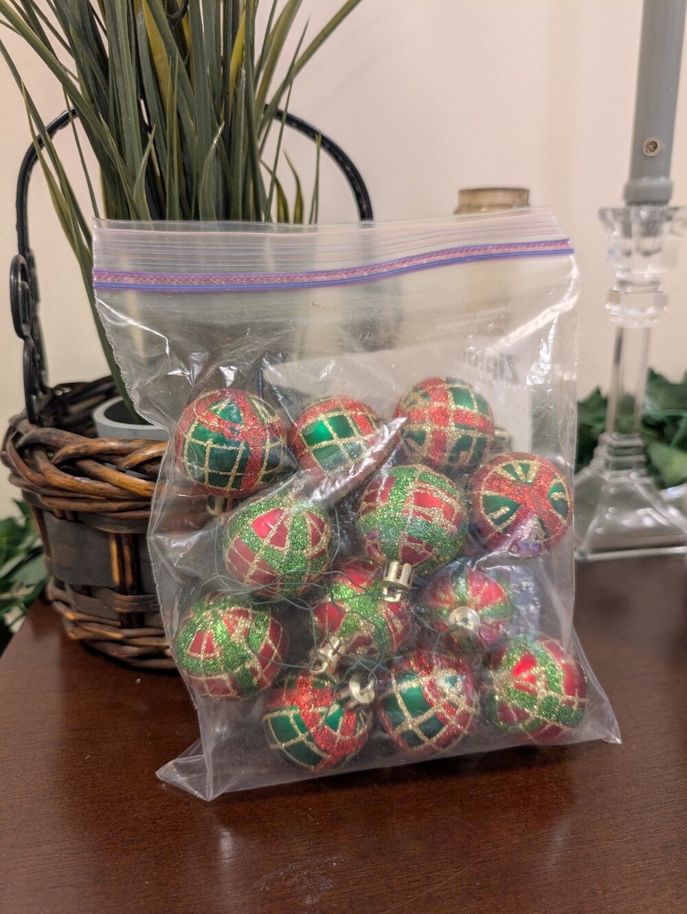 Bundle Of 12 Small Vintage Christmas Bauble Ornaments